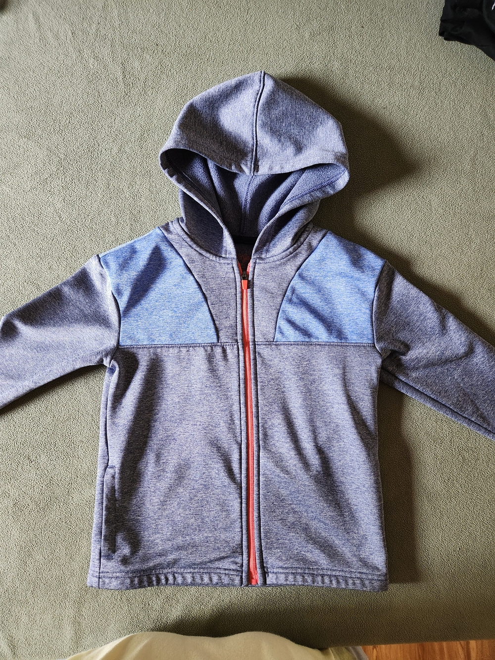 Cat & Jack Gray Hooded Zip Jacket with Light Blue Panels